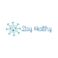 stay healthy campaing lettering with particle flat style