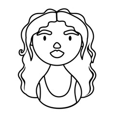 woman character with long hair national hispanic heritage line style icon