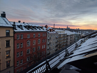 Fototapeta na wymiar Colorful building of Kungsholmen district in winter, Stockholm, Sweden.