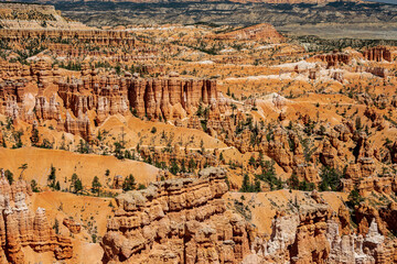 Bryce canyon national park looking into canyon following the trails 