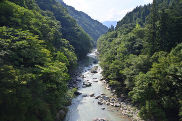 Valley of the summer in Japan, Sanbasekikyo - 376151480