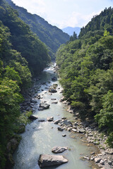 Fototapeta na wymiar Valley of the summer in Japan, Sanbasekikyo