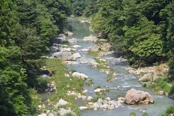 Valley of the summer in Japan, Sanbasekikyo - 376151660