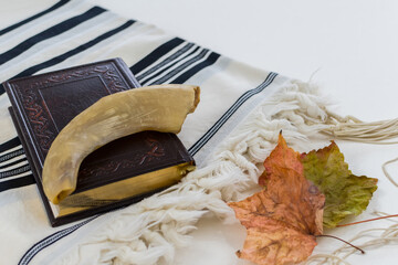 Jewish new year Rosh Hashana and Day of atonement Yom Kipur, jewish holidays symbols