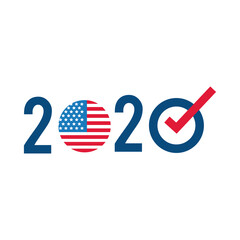 usa elections flag in 2020 number flat style icon