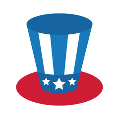 usa elections flag in hat flat style icon