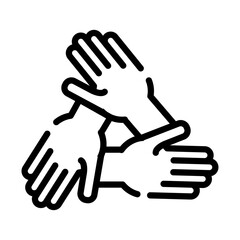 Obraz premium hands teamwork line style icon