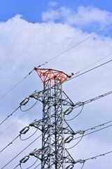transmission line tower in Japan - 376152080