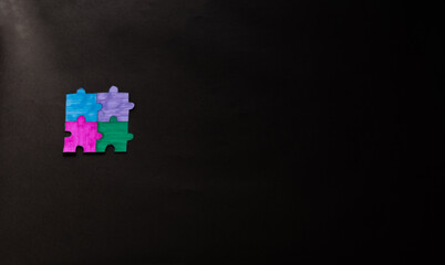 puzzle pieces, business strategy planning, Alzheimer's disease, autism and mental health, social distancing concept