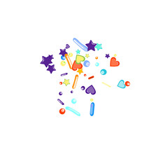 Sprinkles grainy. Cupcake donuts background.