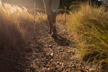 Black African American Male athlete with prosthetic leg