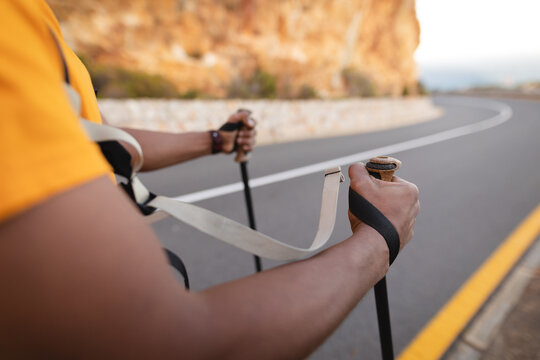 Black African American Male athlete with prosthetic leg
