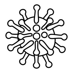 corona virus particle line style icon