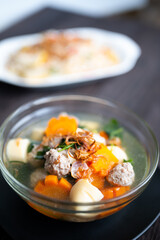 Clear Soup with Ivy Gourd, Tofu and Minced Pork