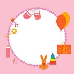 Greeting card for the newborn girl