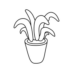 house plant in ceramic pot line style icon