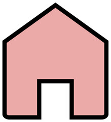ピンクのホームのベクターアイコン