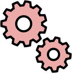 ピンクの歯車のベクターアイコン
