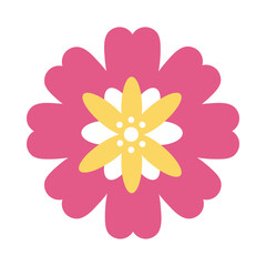 mid autumn decorative flower yellow and pink flat style icon