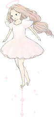 ピンク色の服を着た天使