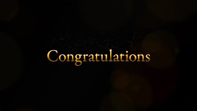 Congratulationsのメッセージが入ったエレガントな動画