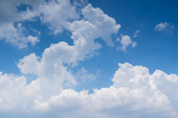 Naklejka na ściany i meble Fascinating sky and clouds natural scenery in summer