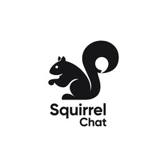 squirrel with bubble chat logo design