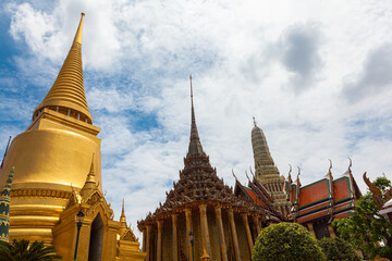 Fototapeta premium Temple of the Emerald Buddha (Wat Phra Kaew), Bangkok, Thailand Traditional religious architecture of Asia,Tourist destination
