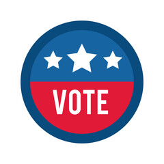 vote word in circle stamp usa elections flat style icon