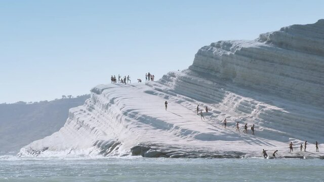 Timelapse Scala dei Turchi at sunset in the morning, Realmonte, Agrigento, Sicily, Italy, Europe