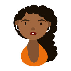 afro woman character national hispanic heritage flat style icon