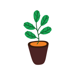 house plant in ceramic pot icon
