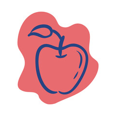 apple fresh fruit line style icon