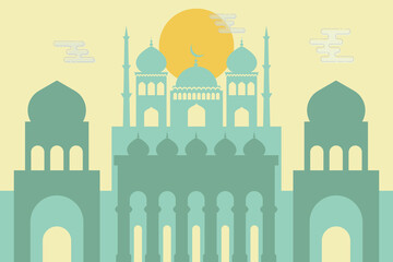 Mosque isolated flat style design