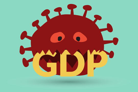 2020 Gdp Crisis Effected From Coronavirus Or COVID-19 Pandemic Around The World. Stock Market, Finanacial, World Economic