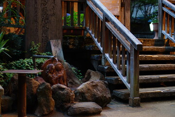 Japanese traditional landscape of  Onsen town in Japan, Shibu-onsen, Nagano