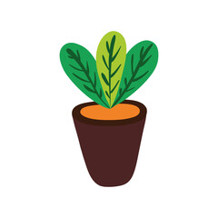 house plant in ceramic pot icon