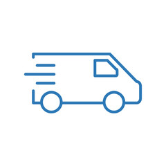 fast courier van isolated icon. Delivery van.  