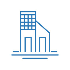 Abstract isolated city buildings icon