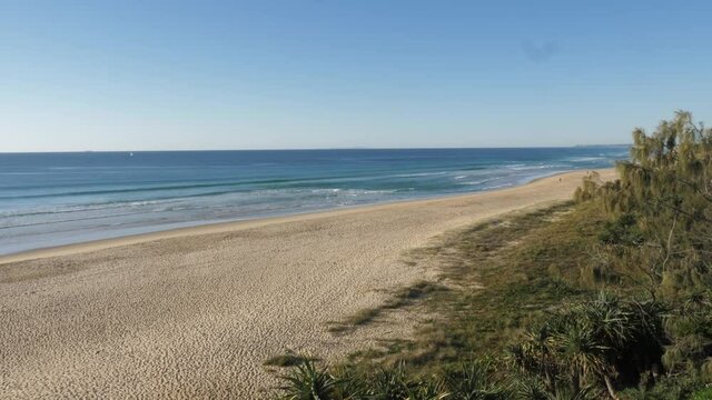 The peaceful light sand beach - Buddina Sunshine Coast Queensland Australia - Slow motion