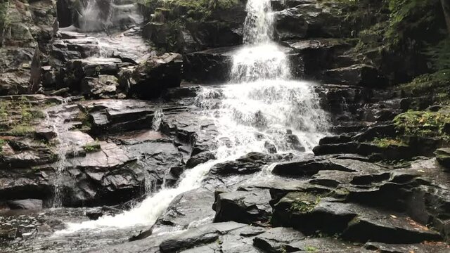 waterfall in slow motion in the Adirondack mountains