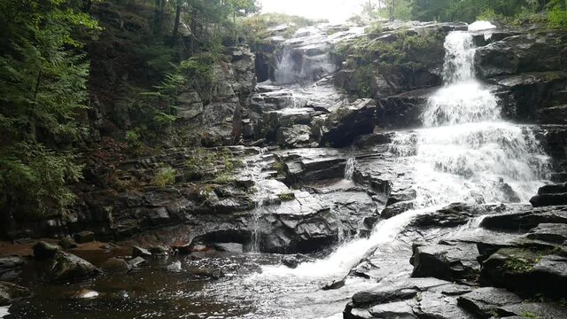 waterfall in slow motion in the Adirondack mountains
