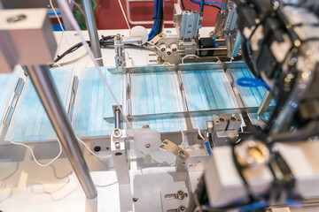 automatic machine for the manufacture of medical masks with nanofiber. Coronavirus and Covid-19 Protection