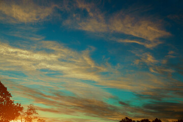 Obraz premium Colorful sky during sunset natural landscape