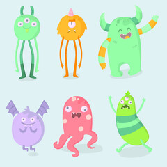 funny monsters hand drawn collection