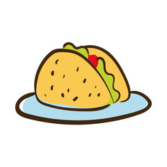 tacos mexican food flat style icon