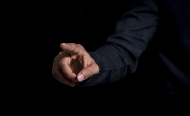 Point your finger forward or pretending to be pressing something. Free space usage ideas, such as yes, text and various effects.