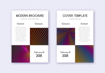 Business cover design template set. Rainbow abstra