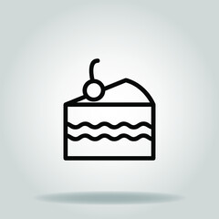 cake icon or logo in  outline
