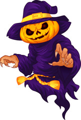 Halloween pumpkin head character